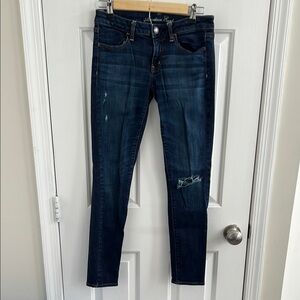 Women's AE Dark Blue Strechy Jeggings